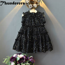 Thunderers Kids Princess Dress For Girl Sleeveless Sequines Girl Party Dress Beach White Black Toddler Baby Clothes 3Y-7Y 2024 - buy cheap