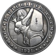 Hobo Nickel 1921-D копия монеты доллара США Моргана тип 86 2024 - купить недорого