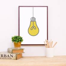 Light Bulb Art Print Office Wall Decor Lightbulb Creative Poster Canvas Painting Picture Modern Minimalism Wall Art Decoration 2024 - buy cheap