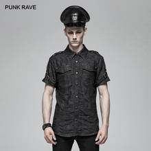 Camiseta PUNK RAVE de manga corta para hombre, ropa de calle informal, Punk, militar, Simple, negra 2024 - compra barato