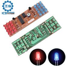 Ne555 lanterna estroboscópica cd4017 ic, kit diy com componentes de fato eletrônico, prática de soldagem, cores duplas e vermelhas, azul 2024 - compre barato
