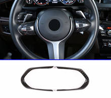 Embellecedor de marco de botón de volante de coche, accesorio de fibra de carbono Real para BMW m-sport F20 F22 F21 F30 F32 F33 F36 F06 F12 F13 X5 F15 X6 F16 2024 - compra barato