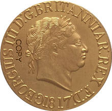 Moneda chapada en oro de 24 K 1817 del Reino Unido 1, copia de moneda de George III 2024 - compra barato