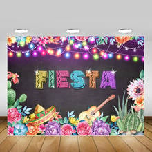 México fiesta fotografia backdrop para estúdio de fotos, glitter, arco-íris, festa de aniversário, lanterna, flores, cacto, tampa de violão 2024 - compre barato