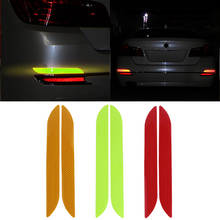 Universal 2Pcs Car Trunk Tail Safety Warning Reflective Stickers Luminous Reflector Rear Bumper Luminous Decal 2024 - buy cheap