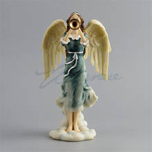 WU CHEN LONG Angel Play Trumpet Statue Woman Figure Art Sculpture Resin Craft Home Decoration Accessories Birthday Gift R3327 2024 - buy cheap