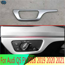 Для Audi Q5 FY 2018 2019 украшения аксессуаров ABS хромированный матовый головной светильник кнопка включения Управление Панель накладка ободок 2024 - купить недорого