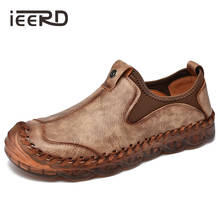 IEERD Handmade Microfiber Leather Casual Shoes Men Loafers Transparent Oxford Sole Cushioning Footwear Men Flats 2024 - buy cheap
