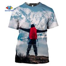 Мужская футболка SONSPEE, с 3D принтом, для альпинизма, для занятий спортом на открытом воздухе, летняя мужская футболка, Повседневная футболка в стиле хип-хоп 2024 - купить недорого