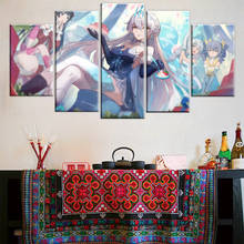 5 painel honkai impacto 3 jogo lona impressa pintura para sala de estar arte da parede decoração casa hd imagem obras de arte moderno cartaz 2024 - compre barato