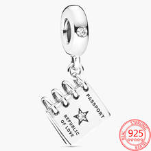 S925 Sterling Silver Passport Charm of Love Fits Pandora Moment Bracelets DIY Jewelry Gift 2024 - buy cheap