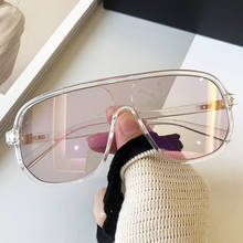 Oversized One Piece Shield Sunglasses For Women Vintage Clear Frame Graident Pink Sun Glasses Female New Uv400 Shades Big Frame 2024 - buy cheap