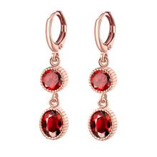 2020 Hot Sale Rose Gold Color Round Resin Crystal Drop Earrings Fashion Jewelry Women's Party Earrings Drop Shipping New Arrival 2024 - buy cheap