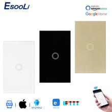 EsooLi Glass Panel 1 Gang 1 Way Touch WIFI Switch Smart Home Automation Wireless Wall Switch Ewelink APP Null and Fire Line 2024 - buy cheap