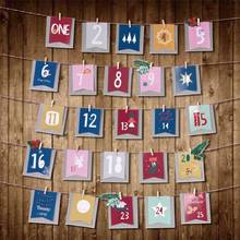 Рождественский календарь бумажные украшения для сумок рождественские подвесные украшения домашний декор счастливый новый год 2020 Детский Рождественский подарок 2024 - купить недорого