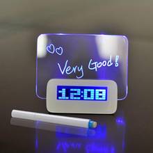 Digital Alarm Clock LED Despertador Fluorescent with Message Board USB 4 Port Hub Desk Table Clock With Calendar Blue 2024 - buy cheap