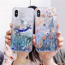 for iPhone 11 Pro Max 11Pro XS Max XR X 7 8 Plus 6 6s + Case Quicksand Glitter Coral Ocean Shockproof Transparent Cover Funda 2024 - buy cheap