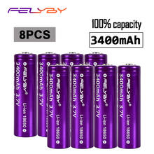 FELYBY 8PCS 18650 3.7v li-ion rechargeable battery au lithium accu 100% New Original li-ion 18650 battery 3400mAh 2024 - buy cheap