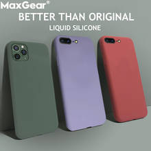 Мягкий чехол из жидкого силикона для iPhone 11 Pro Max 6 6S 7 8 Plus X XR XS Max 2024 - купить недорого