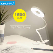 Laopao led 2 toque on/off interruptor clipe lâmpada de mesa com luz ajustável olho proteger mesa luz dimmer recarregável usb lâmpada de mesa 2024 - compre barato