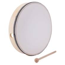 10 Inch Tambourine Percussion Instrument for Portable Wooden Tambourine Drum with Drumstick Percussion Musical Toy 2024 - buy cheap