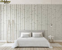 Beibehang personalizado papel de parede mural alívio branco bambu moderno e minimalista 3d estéreo tv fundo papel parede 3d 2024 - compre barato