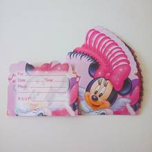Minnie Mouse Invitation Card Cartoon Theme Party For Kids Birthday Decoration Theme Party Supply  Festival 2024 - buy cheap