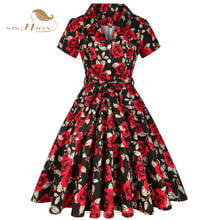 SISHION 2022 Summer New Party Women Floral Dress SD0002 Short Sleeve  50s Vintage Boho Y2K Black Dress 2024 - buy cheap