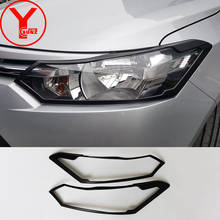 La luz de la cabeza para Toyota Vios 2014 2015 negro 2016 ABS faro delantero lámpara cubierta de accesorios de coche para vios 2016 YCSUNZ 2024 - compra barato