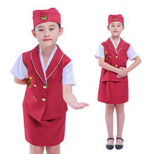 Sexy stewardess suits girl stewardess dress sexy flight attendant dress but role-playing uniform for child 2024 - buy cheap