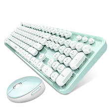 Teclados sem fio 104 teclas, 2.4g mouse para laptop notebook computador teclado pc gamer home office verde 2024 - compre barato