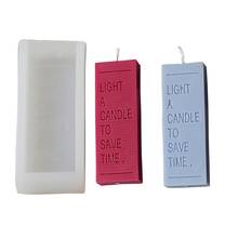 Molde de vela con letras rectangulares de estilo Popular, vela de aromaterapia para pastel DIY, Vela ligera para ahorrar tiempo 2024 - compra barato