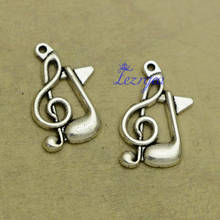 30pcs/lot--17x21mm, Antique silver plated musical note charms,DIY supplies,Jewelry accessories 2024 - buy cheap