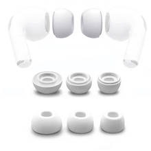 Reposição de fone de ouvido para apple airpods pro, 1 par de pontas de silicone brancas com redução de ruídos, fones de ouvido j9 2024 - compre barato