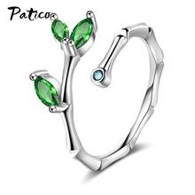Romantic Genuine 925 Sterling Silver Open Rings For Women Trendy Adjustable Branch Leaves Knuckle Rings Engagement Jewelry Gifts 2024 - buy cheap
