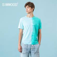 SIMWOOD-Camiseta de algodón teñido anudado para hombre, ropa de calle de moda, Hip-Hop, tops, SJ130396, novedad de verano 2021 2024 - compra barato