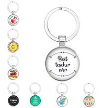 25mm Handmade Best Teacher Keychain Glass Cabochon Image Circle Key Ring Key Ring Teacher'S Day Teacher Jewelry Gift 2024 - buy cheap