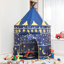 Tenda de brinquedo dobrável portátil, tenda para crianças, meninos e meninas, presentes para brincadeira ao ar livre, castelos 2024 - compre barato