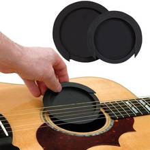Силиконовый гелевый Чехол для гитары с отверстием для звука, общий 10 см/8,6 см (3,9 дюйма/3,4 дюйма), черный глушитель для гитары 0,085 кг 2024 - купить недорого