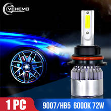 Vehemo 9007/HB5 72 Вт 12 В Автомобильное освещение Светодиодные Автомобильные передние фары светодиодный противотуманный фонарь Сверхяркие лампы передняя фара светодиодный фонарь 2024 - купить недорого
