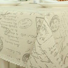 Toalha de mesa de algodão estampada, clássica, com letras do alfabeto, antiga, decoração para a casa, cozinha e família, imperdível 2024 - compre barato