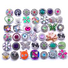 10pc /lot mixed cute cartoon Snap Button Jewelry 18mm glass Buttons Jewelry Fit 18mm Snap bracelet Necklaces Child gift 2024 - buy cheap