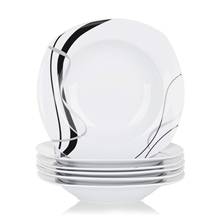 VEWEET FIONA-juego de 6 piezas de porcelana de 8,5 ", porcelana blanca, plato para sopa, cocina y sopa, platos para aperitivos y ensaladas 2024 - compra barato