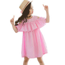 Детское платье с открытыми плечами, летнее платье для девочек 6, 8, 10, 12, 13, 14 лет 2024 - купить недорого