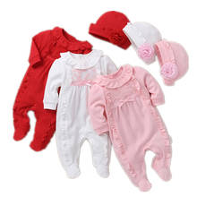 2019 Newborn Baby Girl Clothes Princess Style Girls Clothing Suit Lace Rompers+Hats Infant Jumpsuit Clothing Sets Gifts 2024 - buy cheap
