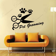 Pet Grooming Styling Salon Scissors Sign Board Wall Stickers Vinyl Interior Window Decor Decals Removable Wallpaper Murals 4291 2024 - buy cheap