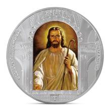 Coleção de moeda comemorativa religiosa de jesus, presente, arte, metálico, presente 2024 - compre barato