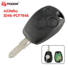 YIQIXIN дистанционный Автомобильный ключ 3 кнопки 433 МГц ID46 PCF7946 чип для Renault Duster Logan Fluence Clio Vivaro Traffic Kangoo Sandero 2024 - купить недорого