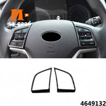 Para hyundai tucson 2015 16 17 18 19 2020 abs de fibra carbono volante do carro botão capa guarnição molduras interior do carro acessórios 2024 - compre barato