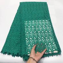 African Guipure Lace Fabric Green Hollow Nigerian Water Soluble Milk Silk Tissue Cord Lace Embroidery For Party Wedding 5 Yards 2024 - buy cheap